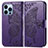 Leather Case Stands Fashionable Pattern Flip Cover H07 Holder for Apple iPhone 14 Pro Purple