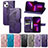 Leather Case Stands Fashionable Pattern Flip Cover H08 Holder for Apple iPhone 13