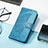 Leather Case Stands Fashionable Pattern Flip Cover H08 Holder for Apple iPhone 13 Blue