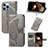 Leather Case Stands Fashionable Pattern Flip Cover H08 Holder for Apple iPhone 14 Pro