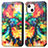 Leather Case Stands Fashionable Pattern Flip Cover H09 Holder for Apple iPhone 15 Plus Colorful