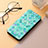 Leather Case Stands Fashionable Pattern Flip Cover H10 Holder for Apple iPhone 13 Green