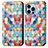 Leather Case Stands Fashionable Pattern Flip Cover H10 Holder for Apple iPhone 14 Pro Max