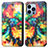 Leather Case Stands Fashionable Pattern Flip Cover H10 Holder for Apple iPhone 14 Pro Max Colorful