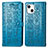 Leather Case Stands Fashionable Pattern Flip Cover H11 Holder for Apple iPhone 15 Plus Blue