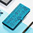 Leather Case Stands Fashionable Pattern Flip Cover H11 Holder for Apple iPhone 15 Pro Max Blue