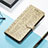 Leather Case Stands Fashionable Pattern Flip Cover H11 Holder for Apple iPhone 15 Pro Max Gold