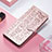 Leather Case Stands Fashionable Pattern Flip Cover H12 Holder for Apple iPhone 14 Rose Gold