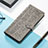 Leather Case Stands Fashionable Pattern Flip Cover H12 Holder for Apple iPhone 15 Gray