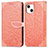 Leather Case Stands Fashionable Pattern Flip Cover H13 Holder for Apple iPhone 13 Orange