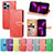 Leather Case Stands Fashionable Pattern Flip Cover H13 Holder for Apple iPhone 13 Pro