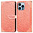 Leather Case Stands Fashionable Pattern Flip Cover H13 Holder for Apple iPhone 15 Pro Max Orange