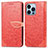 Leather Case Stands Fashionable Pattern Flip Cover H13 Holder for Apple iPhone 15 Pro Max Red