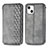 Leather Case Stands Fashionable Pattern Flip Cover H15 Holder for Apple iPhone 14 Gray