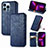 Leather Case Stands Fashionable Pattern Flip Cover H15 Holder for Apple iPhone 14 Pro