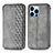 Leather Case Stands Fashionable Pattern Flip Cover H15 Holder for Apple iPhone 14 Pro Gray