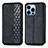 Leather Case Stands Fashionable Pattern Flip Cover H15 Holder for Apple iPhone 14 Pro Max Black