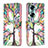 Leather Case Stands Fashionable Pattern Flip Cover Holder B01F for Huawei Honor 60 5G