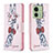 Leather Case Stands Fashionable Pattern Flip Cover Holder B01F for Motorola Moto Edge (2023) 5G