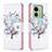 Leather Case Stands Fashionable Pattern Flip Cover Holder B01F for Motorola Moto Edge 40 5G White