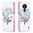 Leather Case Stands Fashionable Pattern Flip Cover Holder B01F for Nokia C21 White