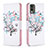 Leather Case Stands Fashionable Pattern Flip Cover Holder B01F for Nokia C210 White