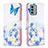 Leather Case Stands Fashionable Pattern Flip Cover Holder B01F for Nokia G22 Blue