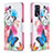 Leather Case Stands Fashionable Pattern Flip Cover Holder B01F for Oppo A16 Colorful