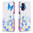 Leather Case Stands Fashionable Pattern Flip Cover Holder B01F for Oppo A16s Blue
