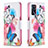 Leather Case Stands Fashionable Pattern Flip Cover Holder B01F for Oppo A16s Colorful