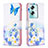 Leather Case Stands Fashionable Pattern Flip Cover Holder B01F for Oppo A2 5G Blue