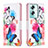 Leather Case Stands Fashionable Pattern Flip Cover Holder B01F for Oppo A2 5G Colorful