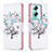 Leather Case Stands Fashionable Pattern Flip Cover Holder B01F for Oppo A2 5G White