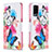 Leather Case Stands Fashionable Pattern Flip Cover Holder B01F for Oppo A54 4G Colorful