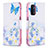 Leather Case Stands Fashionable Pattern Flip Cover Holder B01F for Oppo A54 5G Blue