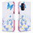 Leather Case Stands Fashionable Pattern Flip Cover Holder B01F for Oppo A93 5G Blue