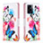 Leather Case Stands Fashionable Pattern Flip Cover Holder B01F for Oppo K10 5G India