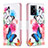 Leather Case Stands Fashionable Pattern Flip Cover Holder B01F for Oppo K10 5G India Colorful