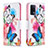 Leather Case Stands Fashionable Pattern Flip Cover Holder B01F for Oppo Reno5 F Colorful