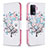 Leather Case Stands Fashionable Pattern Flip Cover Holder B01F for Oppo Reno5 F White