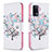 Leather Case Stands Fashionable Pattern Flip Cover Holder B01F for Oppo Reno5 Lite White