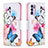 Leather Case Stands Fashionable Pattern Flip Cover Holder B01F for Oppo Reno6 5G Colorful