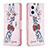 Leather Case Stands Fashionable Pattern Flip Cover Holder B01F for Oppo Reno8 Lite 5G Pink