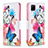 Leather Case Stands Fashionable Pattern Flip Cover Holder B01F for Realme 7i RMX2193 Colorful