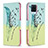 Leather Case Stands Fashionable Pattern Flip Cover Holder B01F for Realme 8 4G Matcha Green