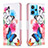 Leather Case Stands Fashionable Pattern Flip Cover Holder B01F for Realme 9 4G Colorful