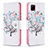 Leather Case Stands Fashionable Pattern Flip Cover Holder B01F for Realme C12 White