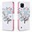 Leather Case Stands Fashionable Pattern Flip Cover Holder B01F for Realme C21 White