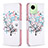 Leather Case Stands Fashionable Pattern Flip Cover Holder B01F for Realme C30 White