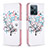 Leather Case Stands Fashionable Pattern Flip Cover Holder B01F for Realme C31 White